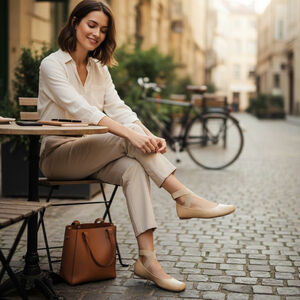 A.N.A Women Ballerina Dancer Style Flat Shoes Sz 9.5 M - Beige Halloween Cosplay